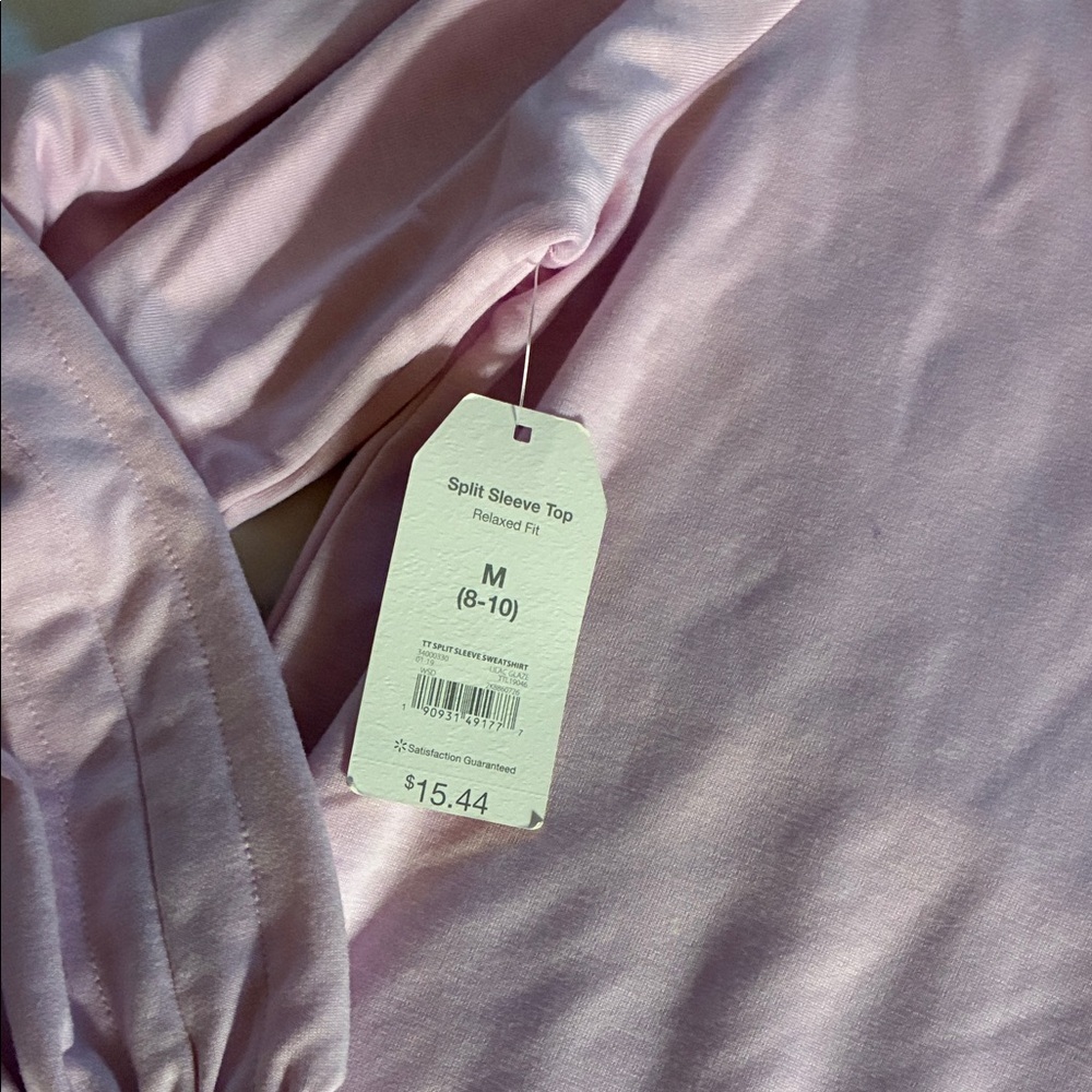 NWT Time and Tru Pink Long Sleeve Women's Top with Cutouts Size Medium - Picture 6 of 6